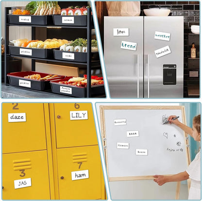 50 Pcs 4'' x 2'' Reusable Dry Erase Blank Magnetic Labels for Whiteboards