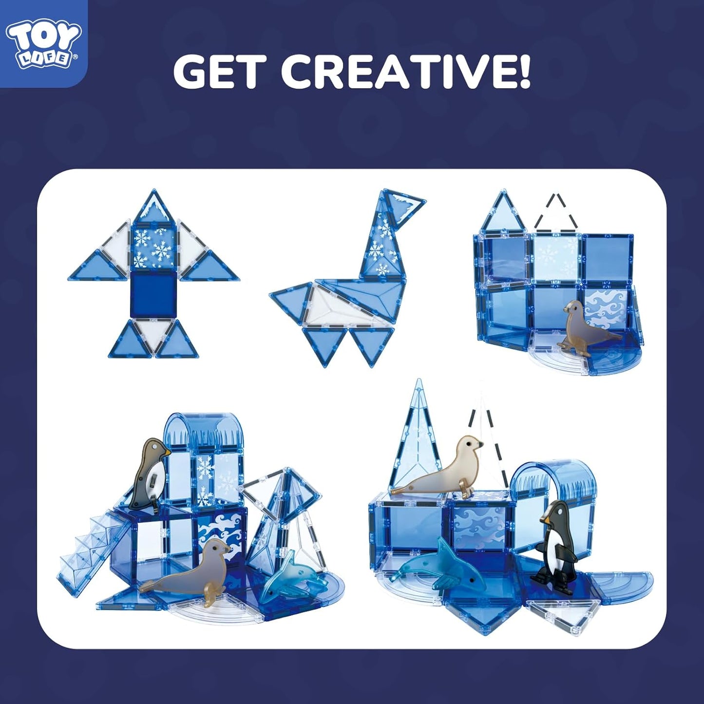 TOY Life 38 Pcs Magnetic Tiles Animals for Toddlers 3-5 Magnet Blocks for Kids Ages 4-8 STEM Magnet Tile Toys Building Tiles Set Christmas Birthday Gift for Boys and Girls