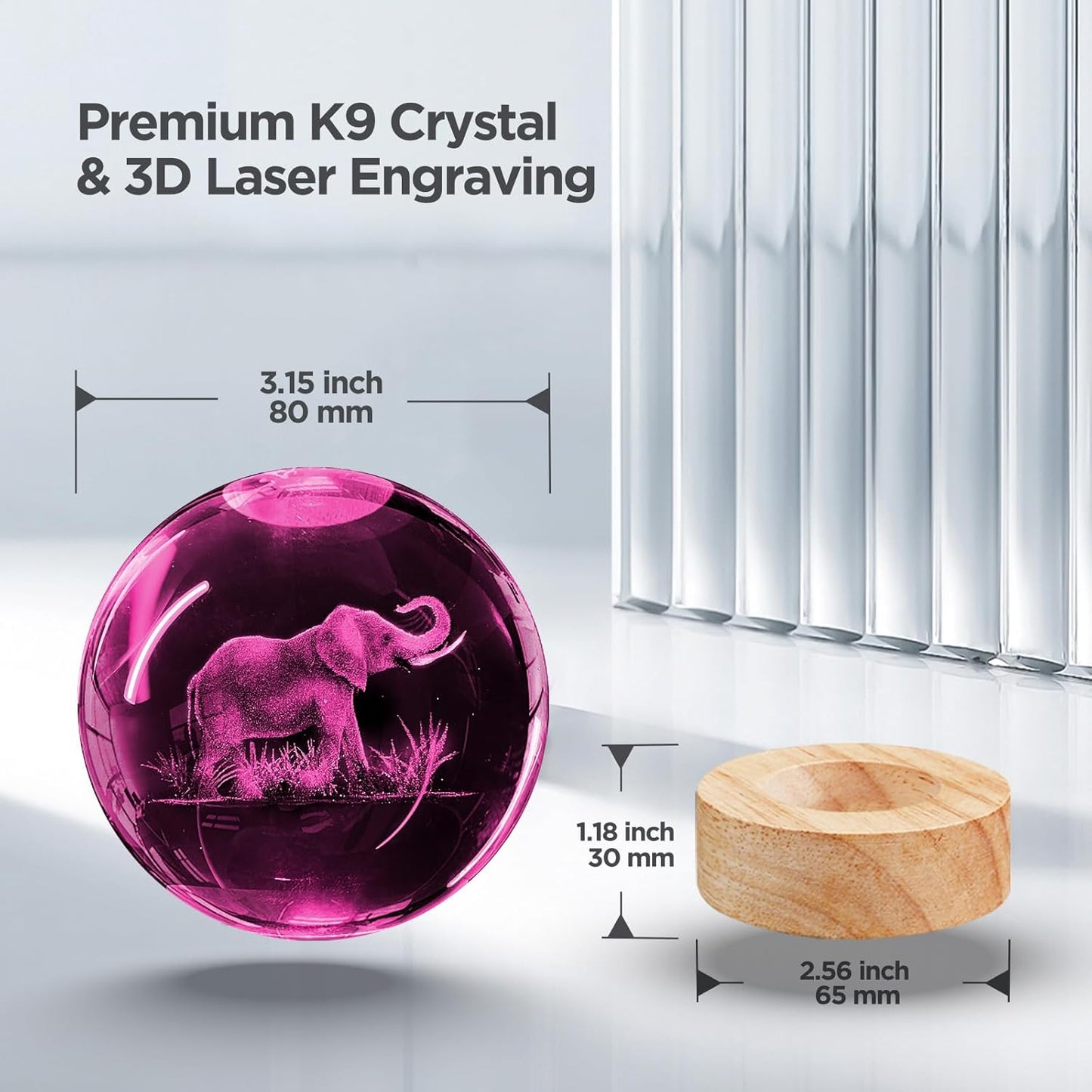 3D Solar System Crystal Ball Night Light with 16 Color Wooden LED Base Upgraded 3.15 In Galaxy Planets Ball Lamp with Remote for Birthday Christmas, Astronomy Space Gifts for Boys Girls Kids