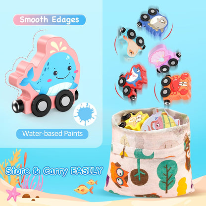 Zeoddler Toys for Toddlers, 11 Magnetic Wooden Animals Train Set, Montessori Toys for Toddlers, Preschool Learning Activities for Kids, Birthday Gifts for Boys, Girls