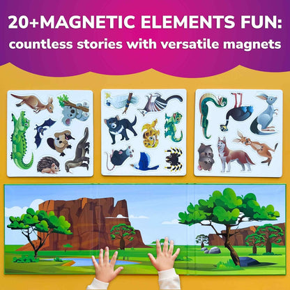 QUOKKA Travel Magnetic Puzzles for Toddlers 1-3 – 20+Pcs Farm Toy Game with Extra-Long Play Book – Fun Travel Game for Kids Ages 3-5 – Strong Magnets for Car Activities – Fun Toddler Puzzle Ages 2-4