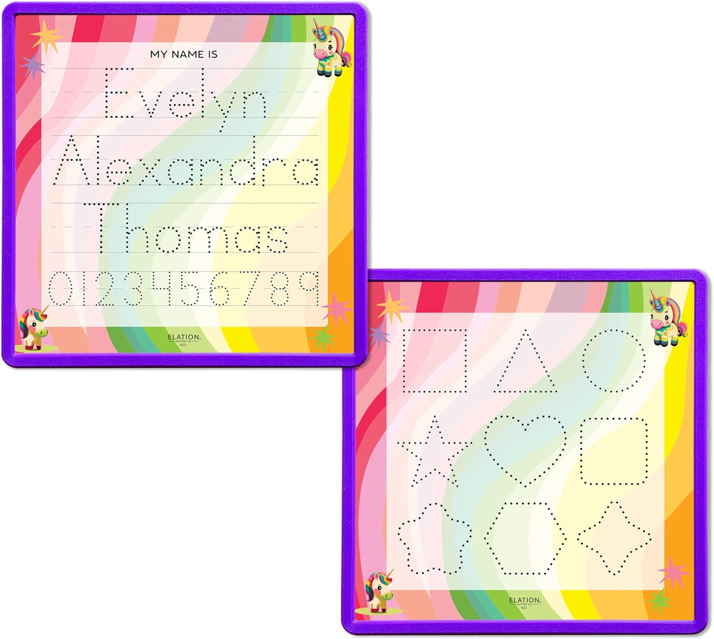 Kid's Name Tracing Board | Dry Erase Letter Tracing | Reusable Name Alphabet Tracing| Number Tracing | Personalized | Baby Unicorn Theme