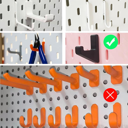 Kulle Peg Board,8 Pack Pegboard Wall Organizer,Plastic Pegboard Panels,Easy Install Heavy Duty Peg Board for Walls Home, Garage Tool Storage, Office Organization, Craft Room, Kitchen(White)