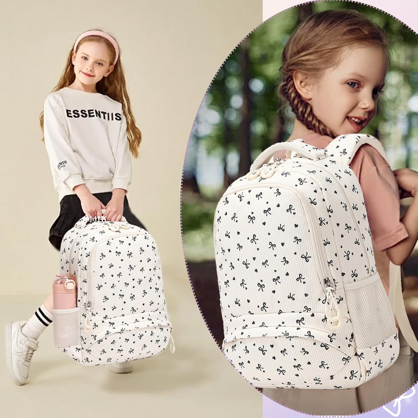 Girls Backpack for Elementary Unicorn Backpack Kids Backpack School Bookbag for Girls 3 in 1 Set Back to School