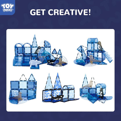 TOY Life 38 Pcs Magnetic Tiles Animals for Toddlers 3-5 Magnet Blocks for Kids Ages 4-8 STEM Magnet Tile Toys Building Tiles Set Christmas Birthday Gift for Boys and Girls