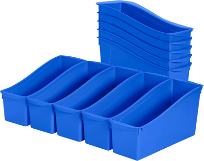 ECR4Kids Linking Plastic Storage Book Bin, Multipurpose Organization, Neon Purple, 10-Piece