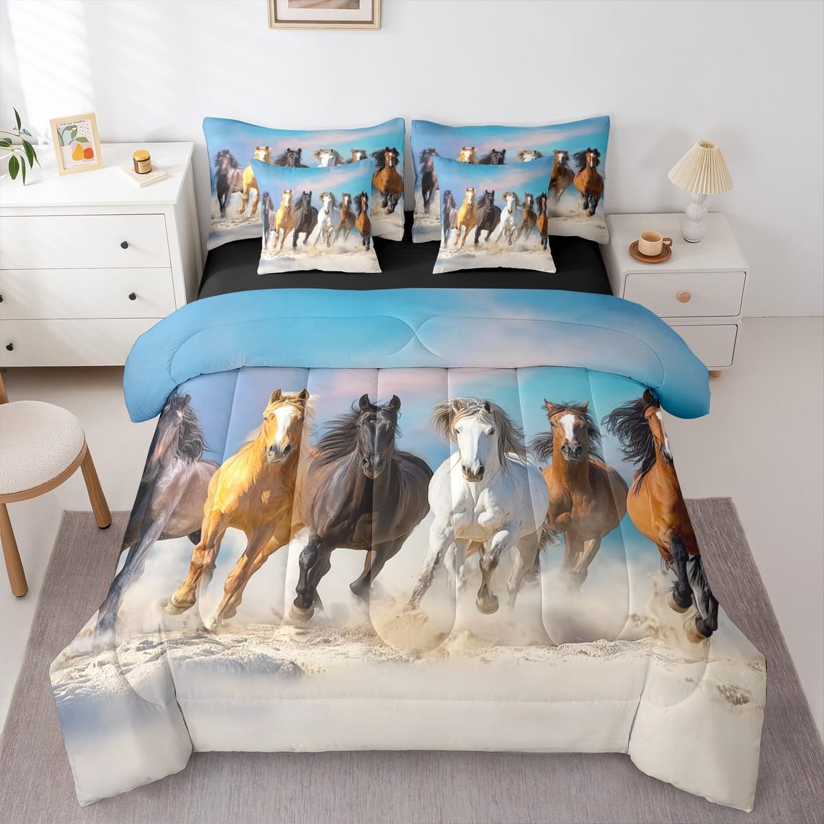 Erosebridal Chemistry Comforter Set with Sheets Full Size Periodic Table of Elements Bed in A Bag 7 Piece Science Chemistry Lovers Bedding Set for Kids Boys Children Bedroom Modern Black Bed Sets
