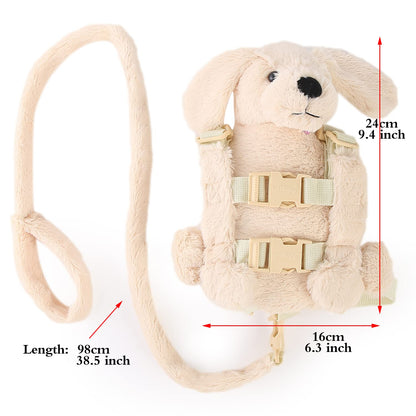 2 in 1 Naughty Dog Toddler Backpack Harness with Safety Leash for Children’s Walking Toddler Leash for 1-3 Years Old Boys and Girls