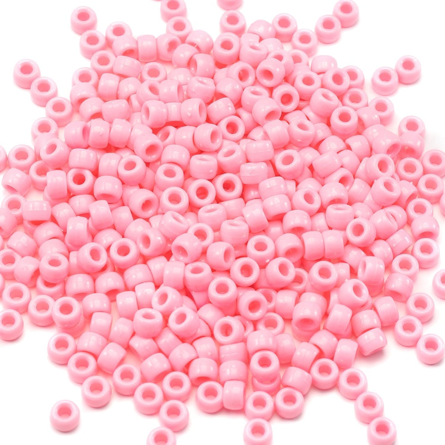 Gxueshan 1000 Pcs Acrylic Black Pony Beads 6x9mm Large Hole Pen Hair Kandi Beads Bulk for Friendship Bracelet Necklace Jewelry Making Earring Braiding Kit