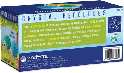 MindWare Crystal Growing Kits: Hedgehogs Warm Colors Set of 2 – Cute DIY Crystal Growing Kits for Kids & Teens – Mini Science Experiment – Crystals Grow in 24 Hours