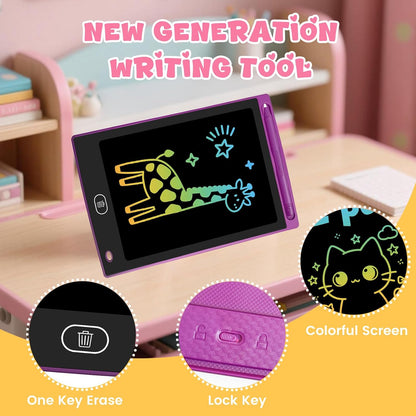 4 Pack LCD Writing Tablet for Kids, Erasable and Reusable Toddler Doodle Board in 8.5 inch, Ideal Educational Drawing Pad for Learning Toy for Ages 3-8 Gifts for Girls Boys