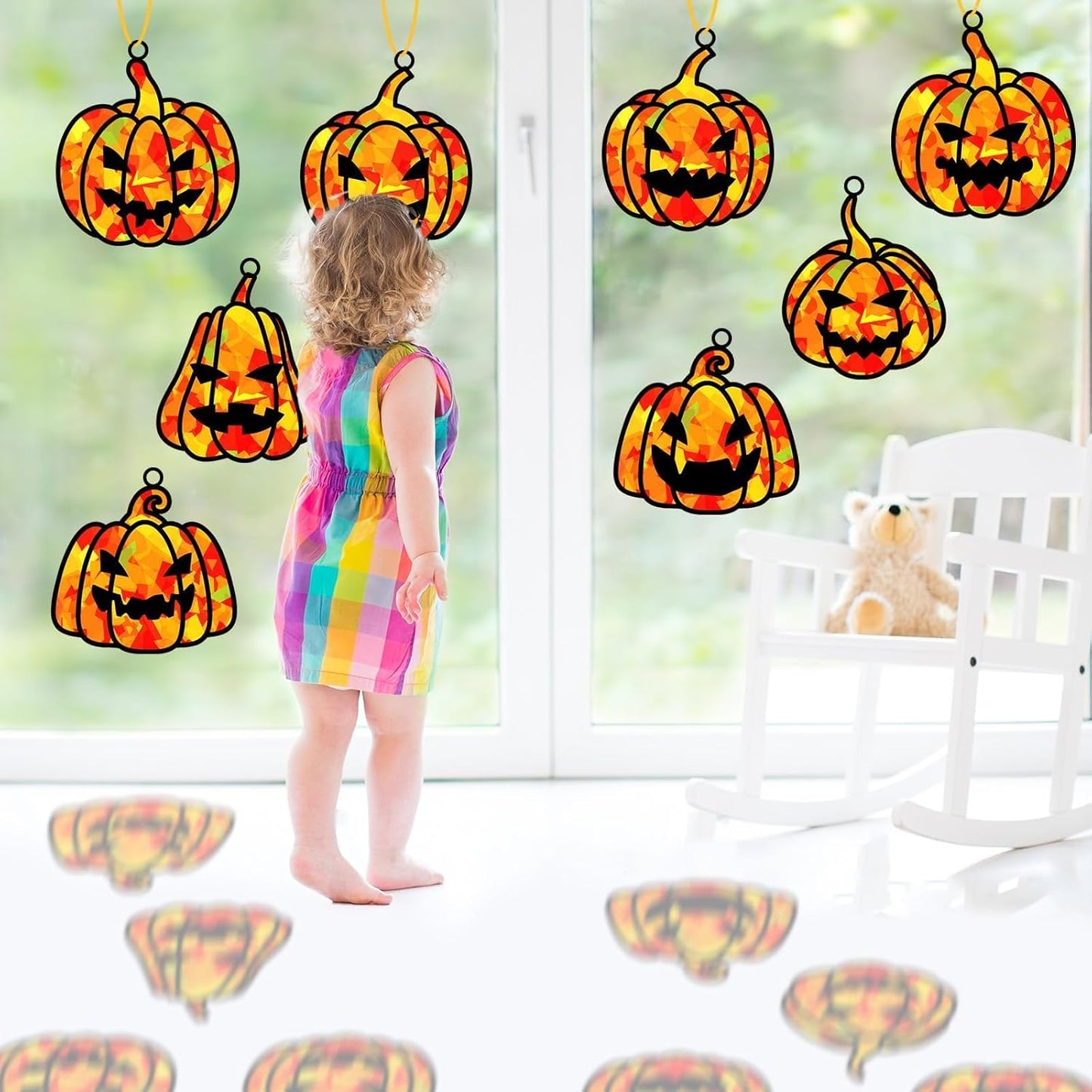 32 Sets Outer Space Suncatchers Craft Kit DIY Window Stained Glass Effect Planet Astronaut Alien Paper Crafts Home School Classroom Decoration Kid Birthday Gift Creative Art Project Activity Game - Colors A