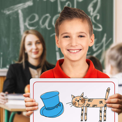 Scribbledo Double Sided Whiteboard Lined Dry Erase Board for Kids Ruled Writing Board Handwriting Practice Small White 9x12 Dry Erase Board with Lines Education Teacher Supplies