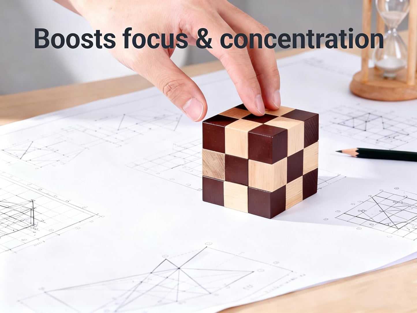 MAGIKON Brain Teaser Cube Puzzle Toy (Square Snake Cube)