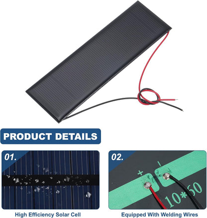 MECCANIXITY 2 Pcs 5.5V 0.44W 70mA Mini Solar Panels, Small Polycrystalline Solar Cell Panel with 2 Cable for DIY Electric Toy Materials Kits Charger, 60mm x 60mm