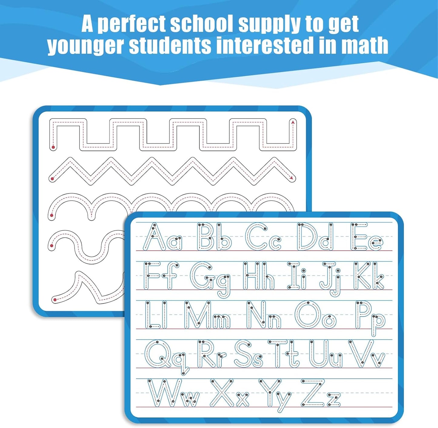 Dry Erase Number Line Whiteboard, 9" x 12" 1-100 Number Double-Sided Math Practicing Chart, Homeschool Supplies，Educational Tools for Kids Students Classroom