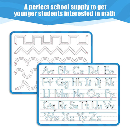 Dry Erase Number Line Whiteboard, 9" x 12" 1-100 Number Double-Sided Math Practicing Chart, Homeschool Supplies，Educational Tools for Kids Students Classroom