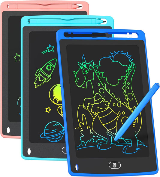 Party Favor 12 Pack LCD Writing Tablet for Kids, 8.5 Inch Colorful Drawing Doodle Board, Erasable Doodle Pad for Toddlers, Educational Learning Toys Birthday Gifts for Boys Girls Age 3 4 5 6 7 8