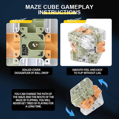 3D Cube Puzzles Fidget Toys - Brain Teaser Puzzles Toys Educational Learning Toys for Logical Thinking, Puzzle Maze Cube Easter Basket Stuffers Birthday Gifts (Blue)