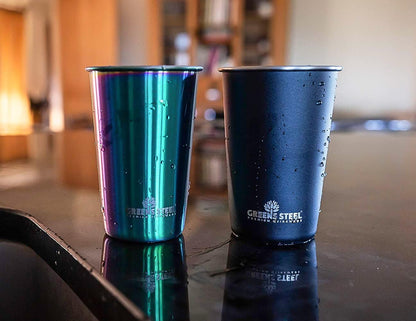 10oz Kids Cups – Stainless Steel Cups for Home, Party, Camping & Outdoor Activities – BPA Free, Unbreakable, Premium Stackable Metal Drinking Glasses for Children (4-Pack)