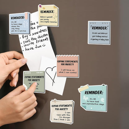 Copkim 20 Pcs Mental Health Magnets Motivational Daily Reminders Magnets with Positive Affirmations Mental Health Awareness Items for Lockers, Fridges, Home, Office, and Classroom Use(Morandi)