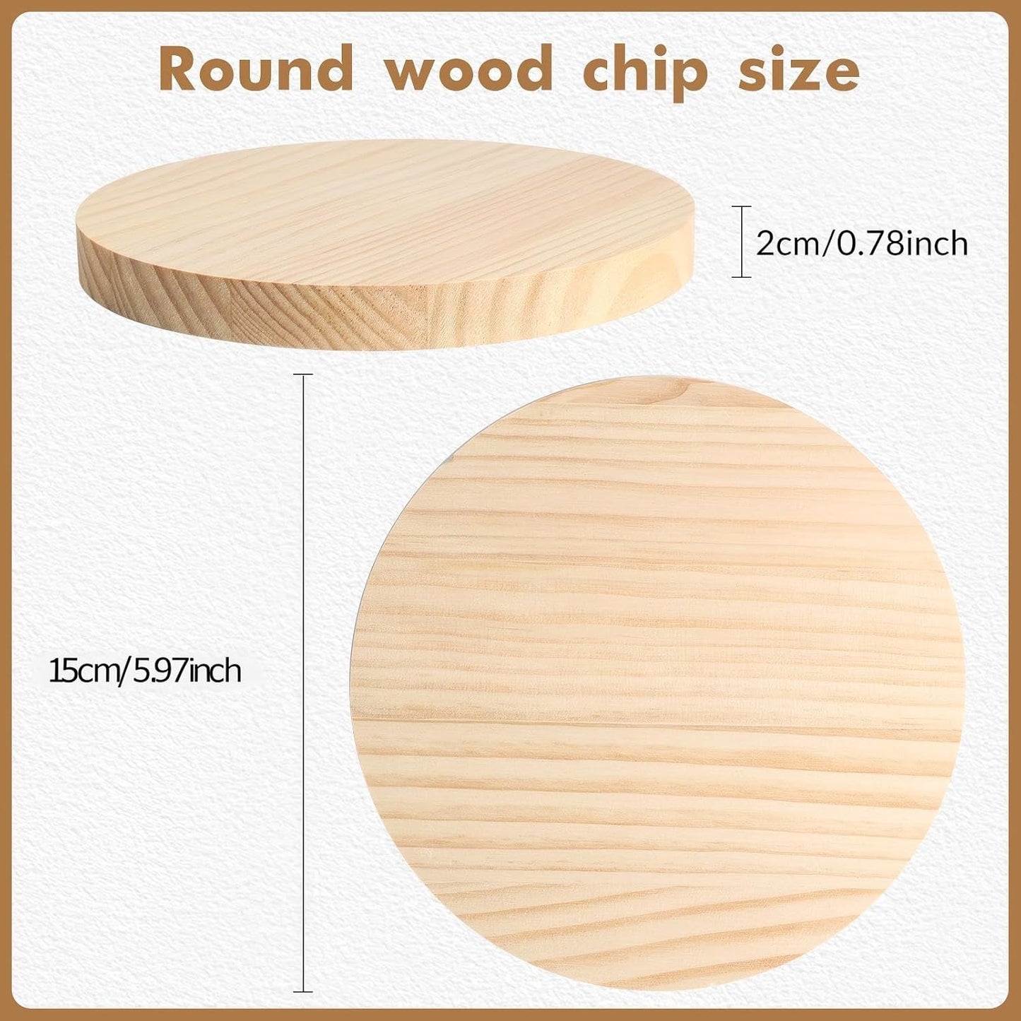 4PACK 4 inch Round Wooden Plaque, 3/4 Inch Thick Unfinished Wooden Circle Plaque, Natural Pine Wood Base for Craft Projects, Sign, Painting, Woodcarving, Engraving