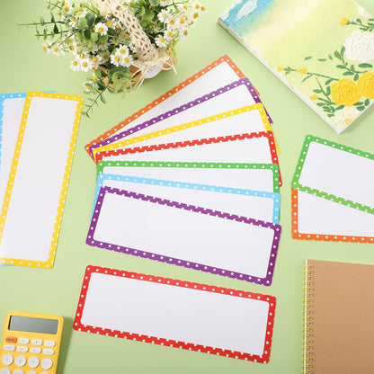 Janlaugh 12 Pcs Large Magnetic Dry Erase Labels for Classroom, 12 x 4 Inch Rectangle Magnetic Name Plates Label Flexible Magnet Stickers for Whiteboards Refrigerator(Rainbow Color,Style 1)