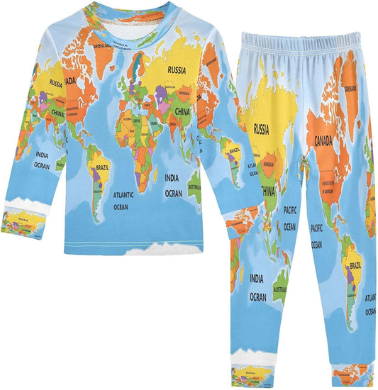 ALAZA Shark Starfish Palm Tree 2 Piece Pajama Set Long Sleeve Top and Pants Sleepwear Unisex - Colors B