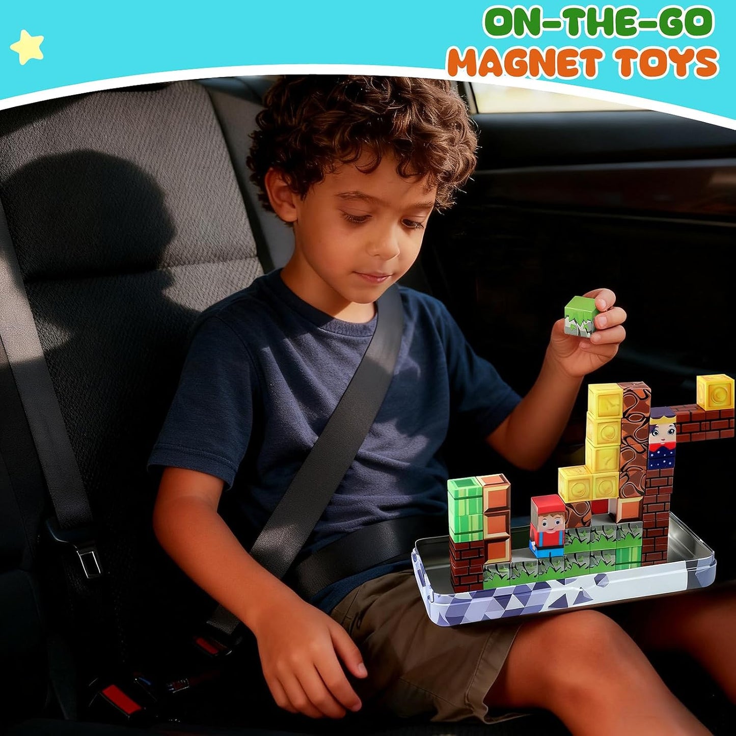 Magnetic Tiles, 70pcs Building Blocks with Storage Case, Toddler Toys Magnetic Blocks, Toys for Ages 3-5 4-8 Boys Girls,for Preschool Learning Birthday