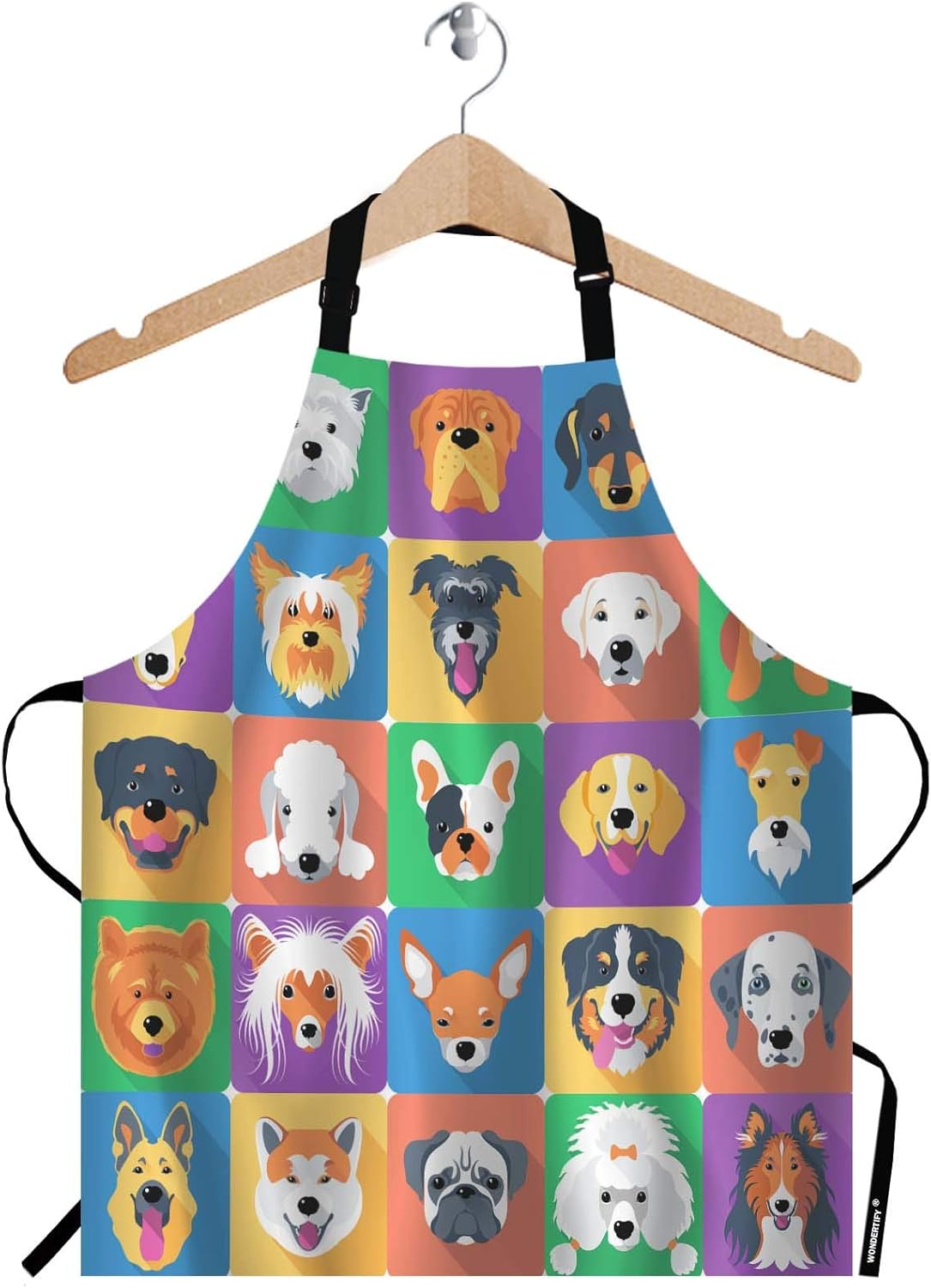 WONDERTIFY Science Education Sketch Apron,Laboratory Chemistry Book Equation Loupe Beaker Flask Glass Bib Apron with Adjustable Neck for Men Women,Suitable for Kitchen Cooking Chef Grill Bistro Apron