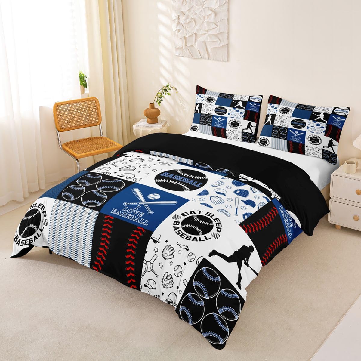 Drum Kit Duvet Cover,Kids Musical Instruments Bedding Set,Rock Music Comforter Cover for Boys Girls Room Decor,Neon Lighting Lightweight Bedspread Cover Twin Size with 1 Pillow Case(No Comforter)