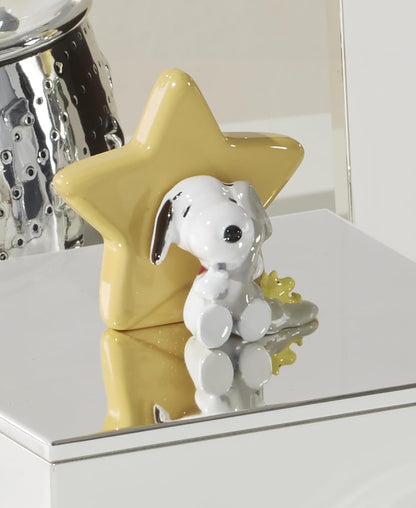 Reed and Barton Home Decor, Little Snoopy Musical Water Globe, Made from Metal & Glass, Room Decor, Plays Rock-A-Bye Baby, Snow Globe, Kids Gift, Decorations, Snoopy Design (Silver & White, 1 Piece)