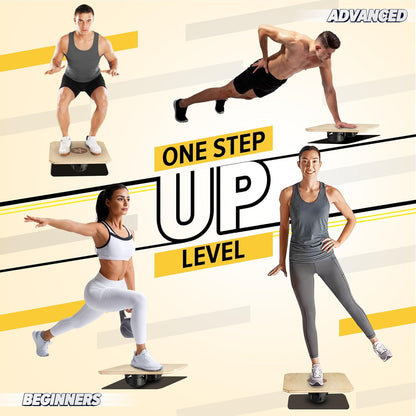 Yes4All 350LBS Professional Wooden Balance Board for Leg Workout, Anti-Slip Rocker Board, Wobble Board for Standing Desk