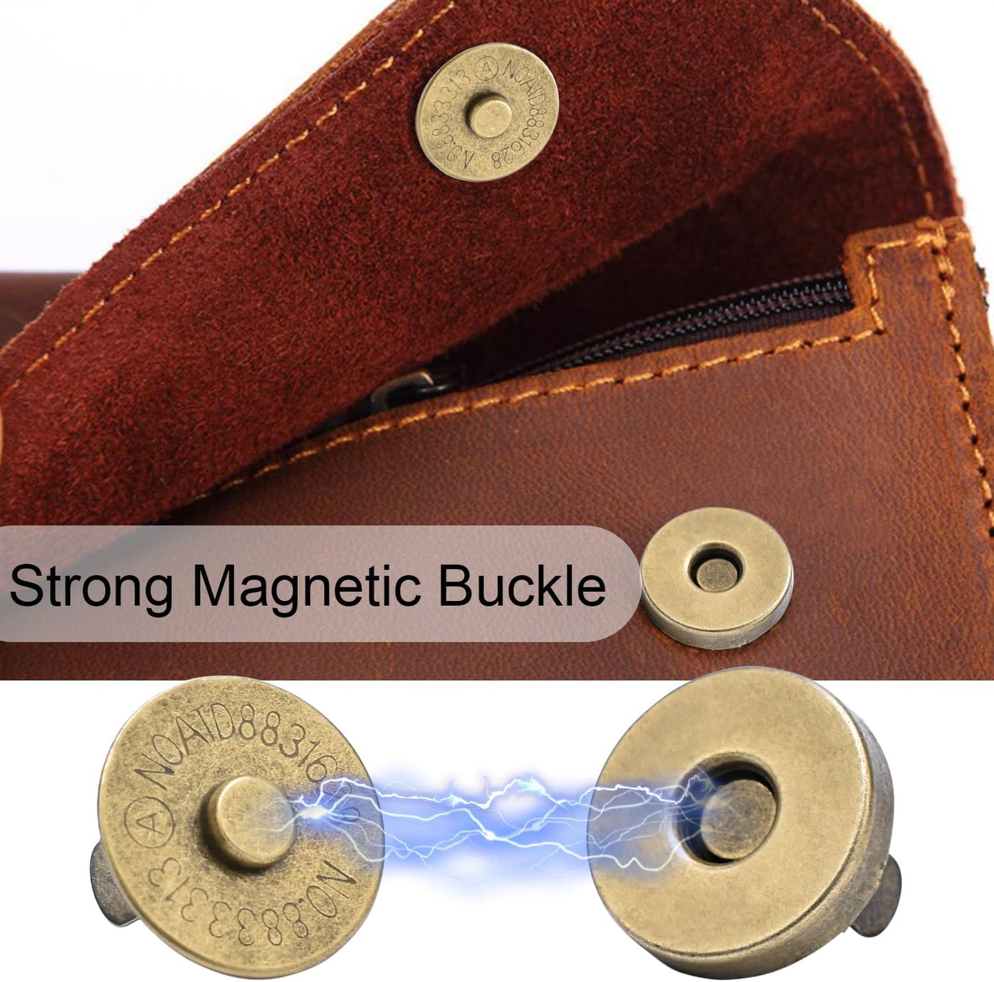 CooBigo 24Sets Magnetic Snaps for Purse Closures 18mm Magnetic Fastener Replacement Kit Magnetic Snaps for Purses and Totes Clothing Bag DIY Craft (Silver)