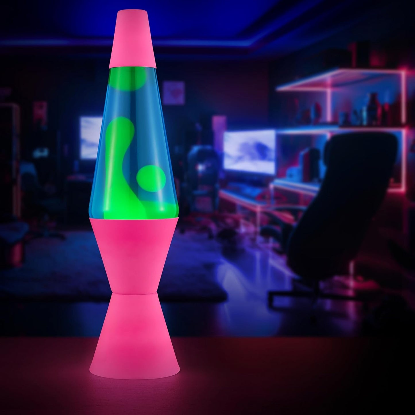 The Original Lava® Lamp - 14.5" Techno Chrome - Classic Liquid Motion Lamp - Pink Lava and Blue Liquid - Item #2097 (Amazon Exclusive)
