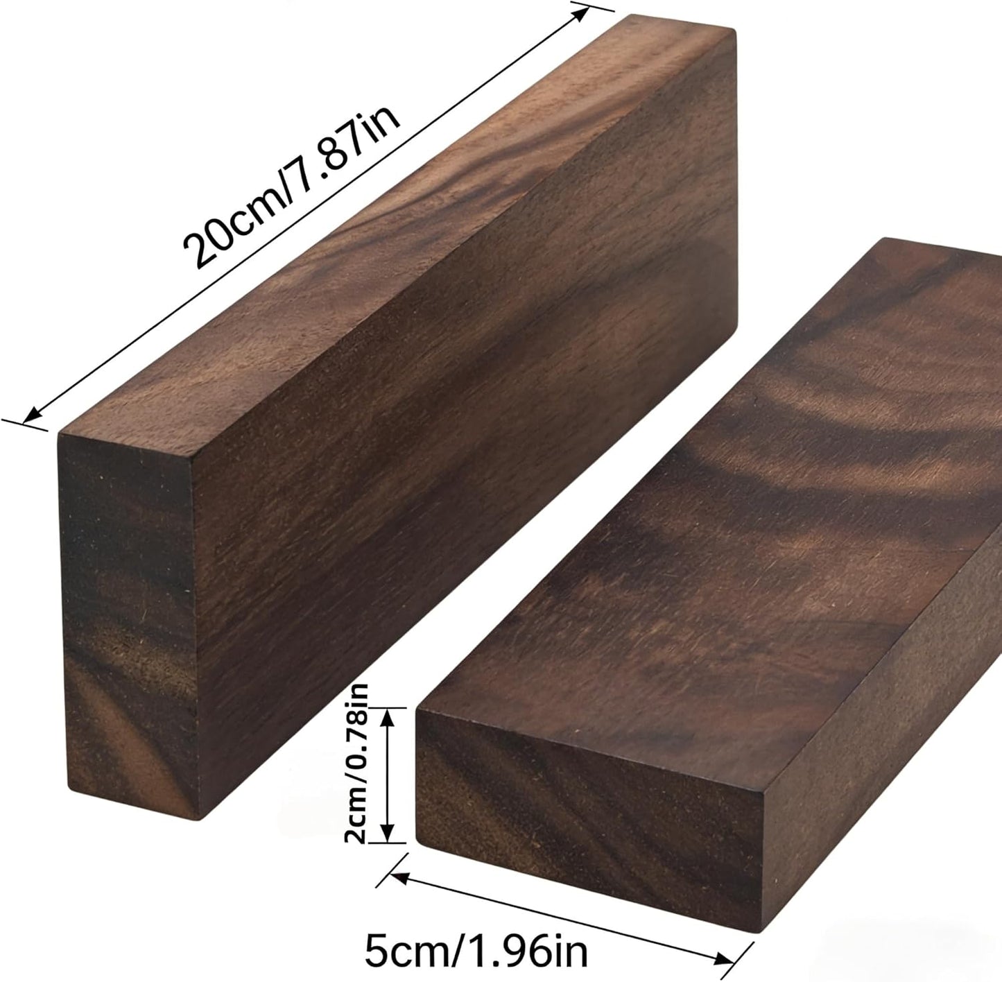 2PCS Unfinished Walnut Wood Blocks for DIY Crafting,Scroll Saw, Woodworking, Wood Carving,Burning,Laser Cutting,Engraving, CNC Cutting, Painting, Fretwork (5.9 x 1.96 x 0.78)