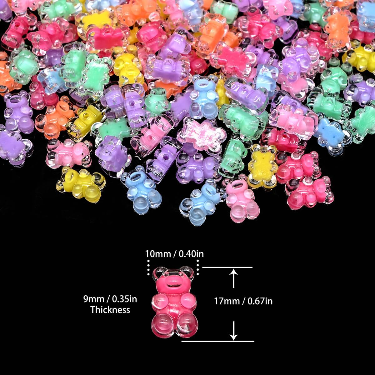 200g+ Candy Bulk Assorted Cute Kandi Beads for Jewelry Making, Bracelet Making Kit, Craft Supplies Charm Beads(Mixed II)