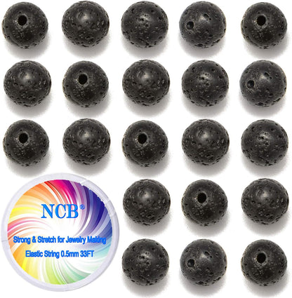 NCB 100pcs Original Natural Stone Beads Gemstone Round Loose Beads 6mm 8mm 10mm (Blue Aventurine, 6mm 100Beads) - Colors A