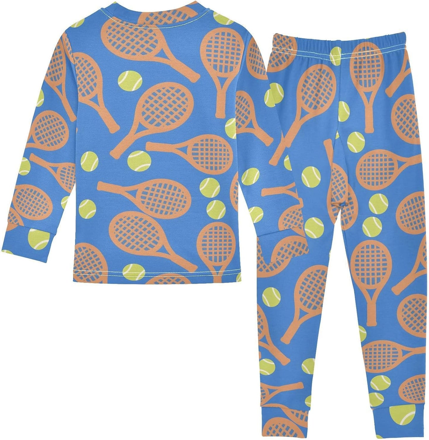 ALAZA Shark Starfish Palm Tree 2 Piece Pajama Set Long Sleeve Top and Pants Sleepwear Unisex - Colors B