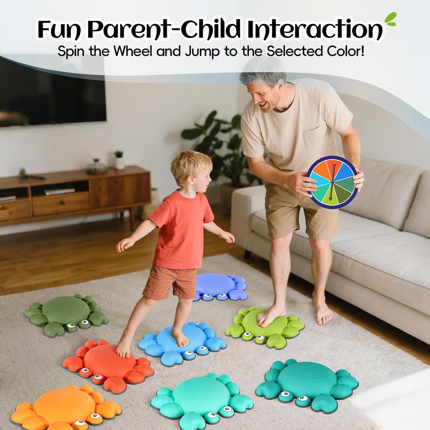 TOPNEW Stepping Stones for Kids, Non-Slip Balance Stepping Stones for Promoting Children's Coordination Skills, Toddler Stepping Stones Obstacle Course for Kids Age 3 4 5 6 7+