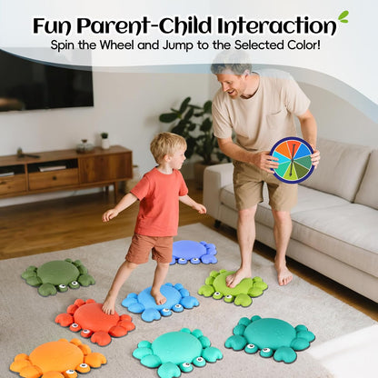 TOPNEW Stepping Stones for Kids, Non-Slip Balance Stepping Stones for Promoting Children's Coordination Skills, Toddler Stepping Stones Obstacle Course for Kids Age 3 4 5 6 7+