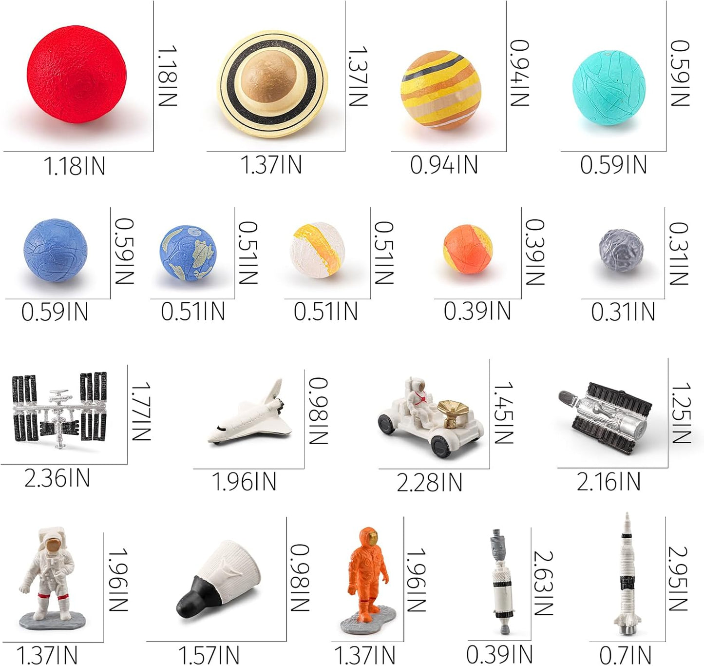 19PCS Planets Solar System Astronaut Figure Toy Children Solar Power Kit Space Exploration Spaceman Science Kit for Kids Party Birthday Gift