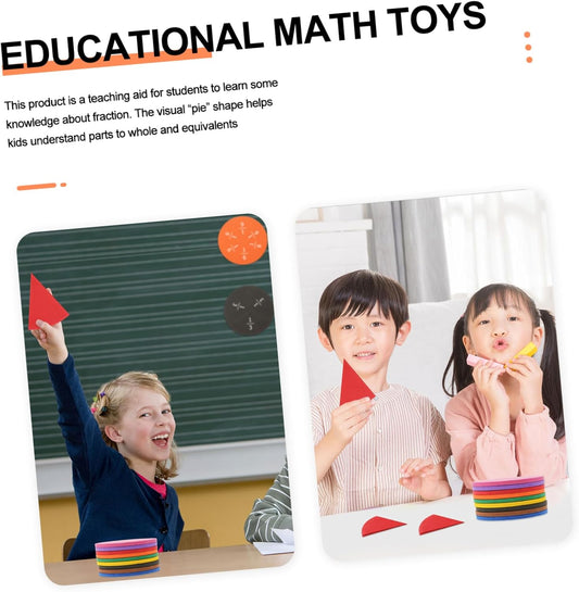 Veemoon 1 Set Eva Fraction Circles Math Teaching Demonstrator for Visual Learning Tool for Understanding Fractions Safe for Classroom Use