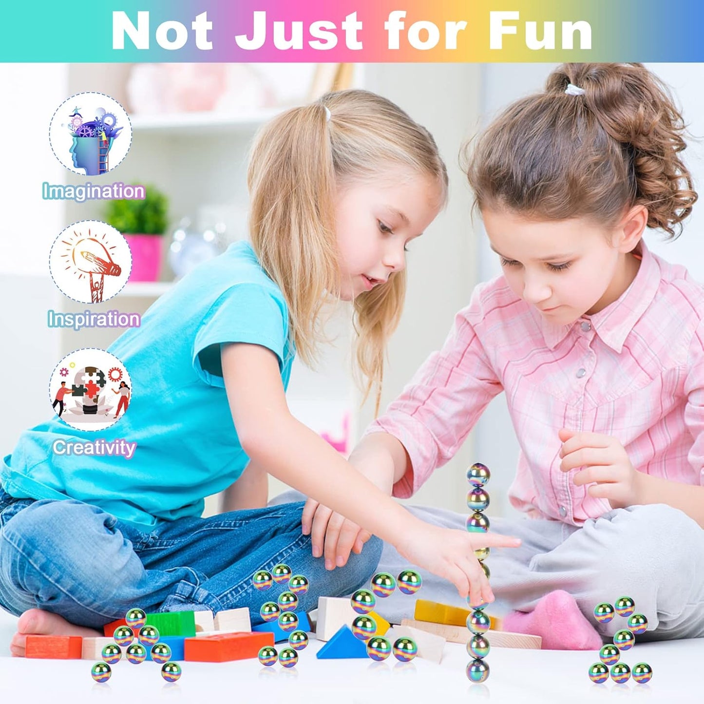 21Pcs Magnet Rainbow Ball Fidget Toy, DIY Hematite Stones Toys for Adults, Science Kit for Anxiety Relief, Magnetic Rattle Snake Birthday Easter Gift Egg Filler Stuffer Party Favors