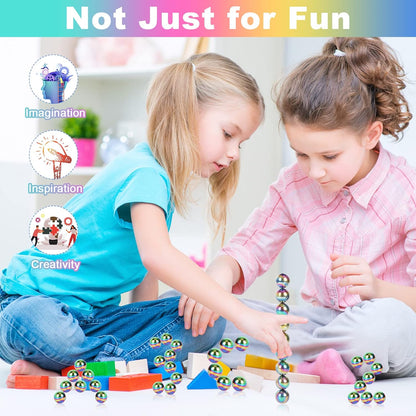 21Pcs Magnet Rainbow Ball Fidget Toy, DIY Hematite Stones Toys for Adults, Science Kit for Anxiety Relief, Magnetic Rattle Snake Birthday Easter Gift Egg Filler Stuffer Party Favors