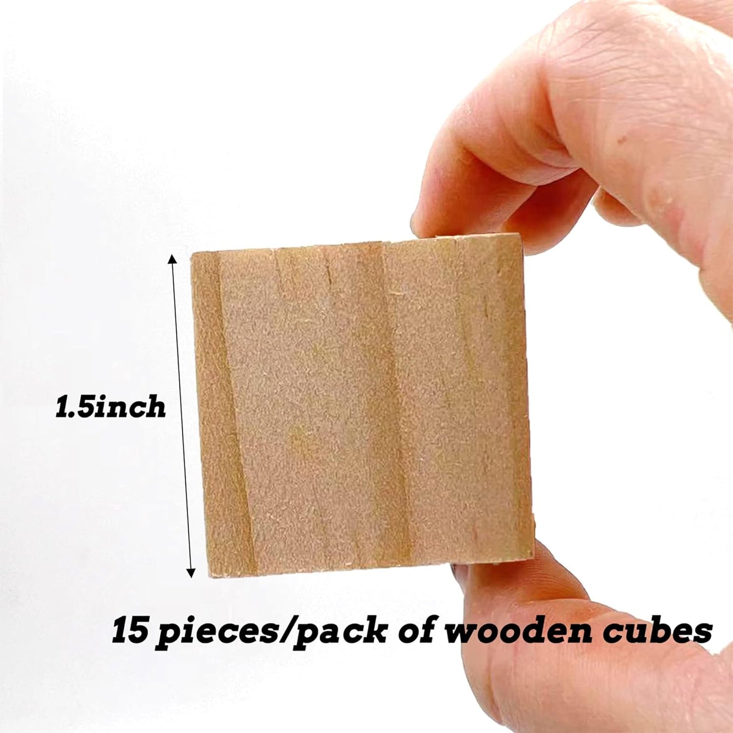 Wood Blocks for Crafts, Unfinished Wood Cubes, 2 Inch Natural Wooden Blocks, Pack of 8 Wood Square Blocks, Wooden Cubes for Arts and Crafts and DIY Projects