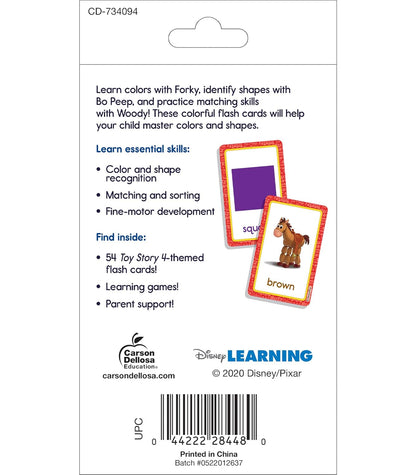 Disney Learning Toy Story 4 BIG Colors and Shapes Flash Cards for Toddlers 2-4 Years, Shapes Flash Cards, Preschool-1st Grade, Shapes and Colors Flash Cards with Reading and Math Readiness