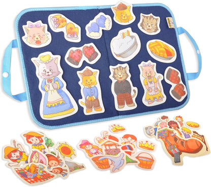 CHEFAN Felt/Flannel Board Story Set of 4, PRECUT Felt Pieces for Preschool Toddlers Circle Time,We are Going On A Bear Hunt, Mary Had A Little Lamb, Little Bo-Peep, Little Boy Blue