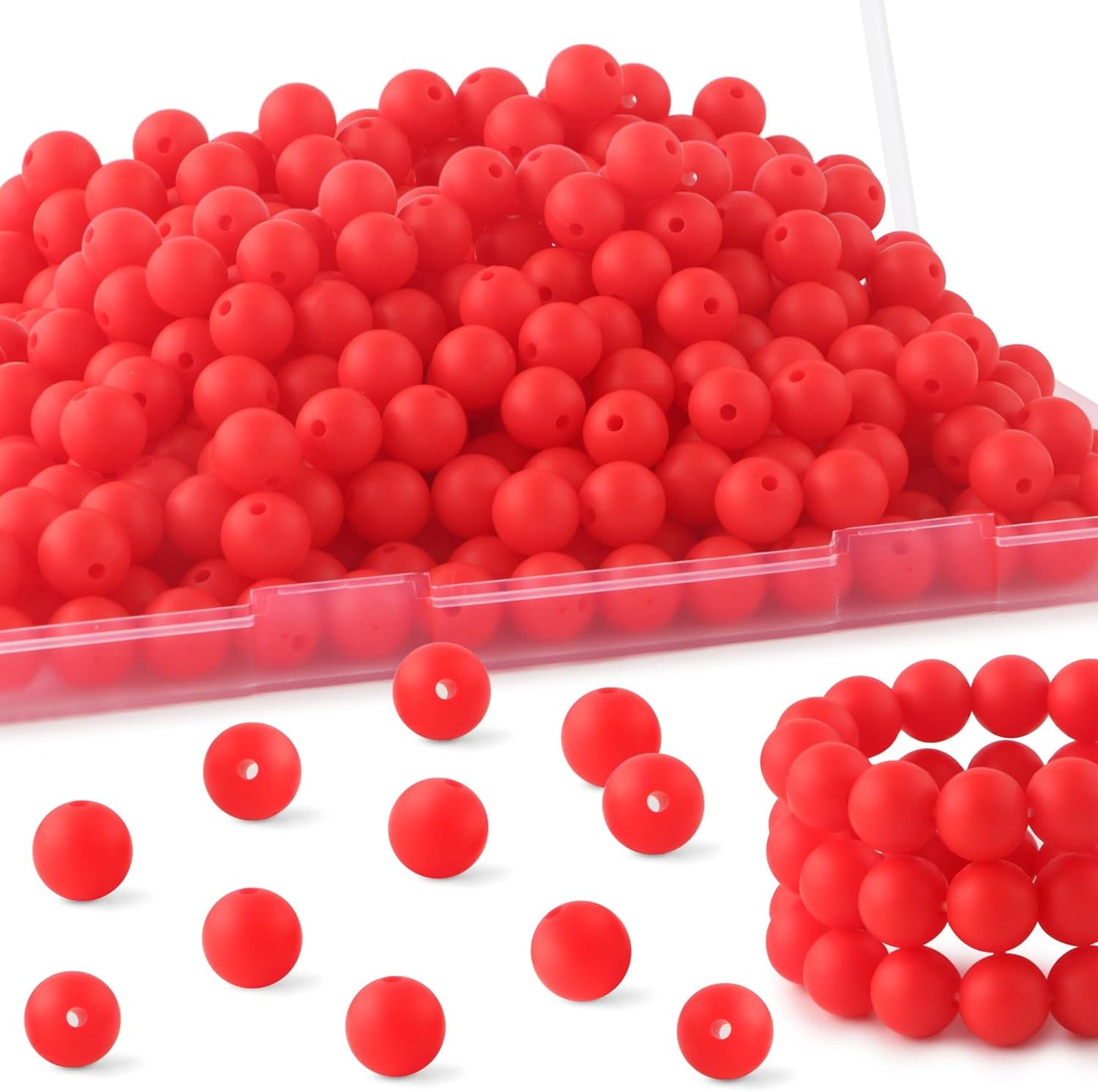 65Pcs 19mm Silicone Beads for Keychain Making Bracelet Necklace, Bulk Round Silicone Beads for Pens（Christmas Green） - Colors B