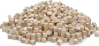 Wood Blocks for Crafts, Unfinished Wood Cubes, 2 Inch Natural Wooden Blocks, Pack of 8 Wood Square Blocks, Wooden Cubes for Arts and Crafts and DIY Projects